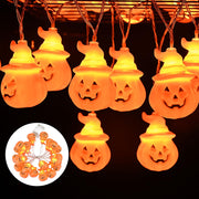 TheDisplayOutlet Halloween Light 20ct Pumpkin 10ft String Light Battery Operated Image