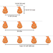 TheDisplayOutlet Halloween Light 20ct Pumpkin 10ft String Light Battery Operated Image
