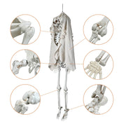 5'5" Full Body Two-Head Skeleton Posable Halloween Decoration