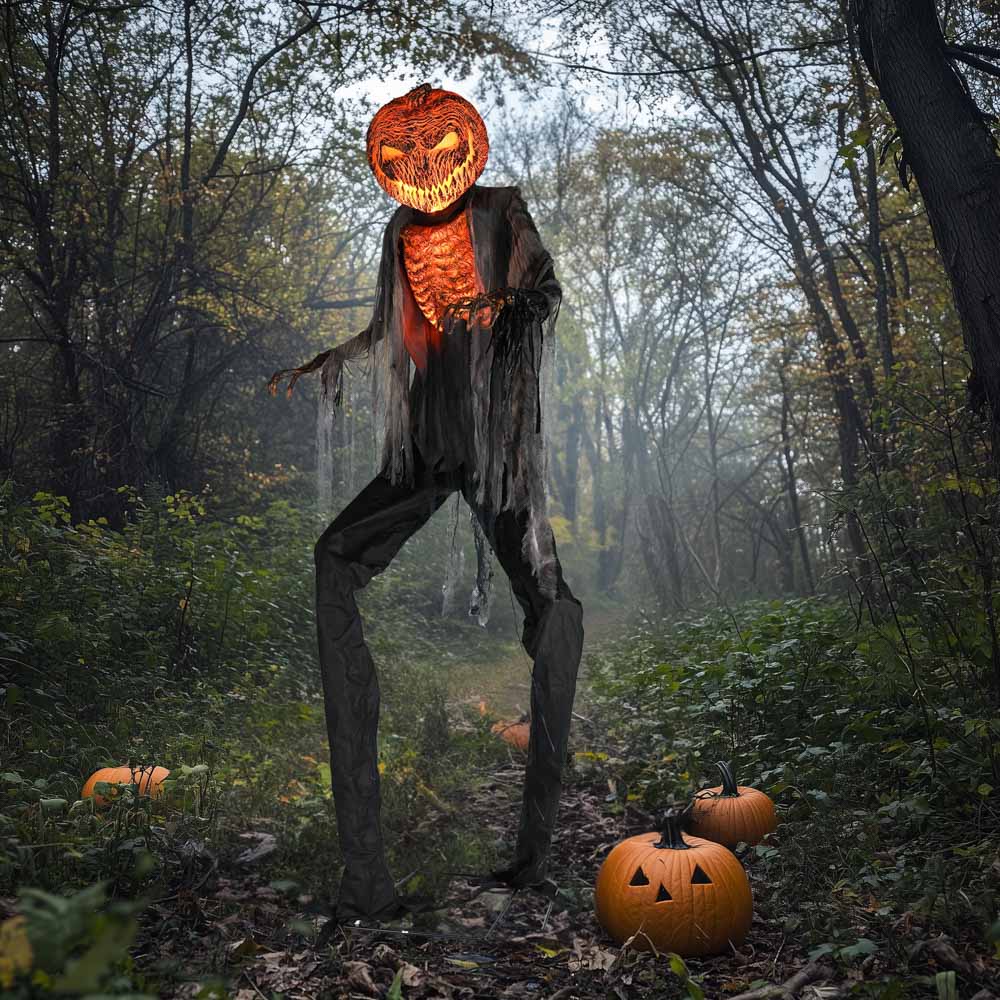 7ft Pumpkin Head Scorched Scarecrow Halloween Decoration – The 