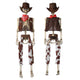 TheDisplayOutlet 5'5" Full Body Cowboy Pirate Skeleton Posable Halloween Decoration Image
