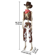 TheDisplayOutlet 5'5" Full Body Cowboy Pirate Skeleton Posable Halloween Decoration Image