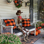 TheDisplayOutlet 5'5" Full Body Cowboy Pirate Skeleton Posable Halloween Decoration, Cowboy Image