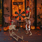 TheDisplayOutlet 5'5" Full Body Cowboy Pirate Skeleton Posable Halloween Decoration Image
