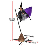 9ft Animated Hovering Witch Outdoor Yard Halloween Decoration