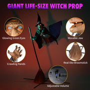 9ft Animated Hovering Witch Outdoor Yard Halloween Decoration