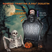 Halloween Animated Tombstone & Ground Breaker Skeleton