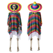TheDisplayOutlet 5'5" Full Body Cowboy Pirate Skeleton Posable Halloween Decoration Image