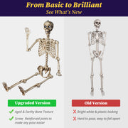 TheDisplayOutlet 5'5" Full Body Cowboy Pirate Skeleton Posable Halloween Decoration Image