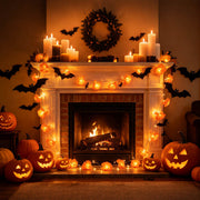 TheDisplayOutlet 10' Marigold Lights 20 LEDs Halloween Garland Day of Dead, 2ct. Image