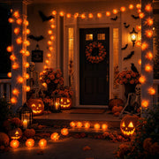 TheDisplayOutlet 10' Marigold Lights 20 LEDs Halloween Garland Day of Dead, 2ct. Image