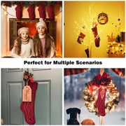 TheDisplayOutlet Knitted Christmas Stockings Set(4) Red Handmade Stockings 18in Image