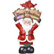 TheDisplayOutlet LED Christmas Figurine 12" Santa Snowman Resin Image