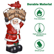 TheDisplayOutlet LED Christmas Figurine 12" Santa Snowman Resin Image