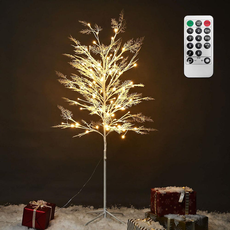 6/7/8 Feet Artificial Christmas Tree with Remote-controlled Color