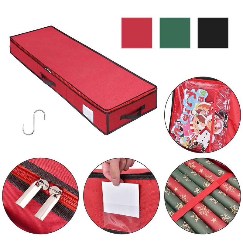 1-2PCS Christmas Wrapping Paper Storage Bag Tidy Wrap Organizer Waterproof