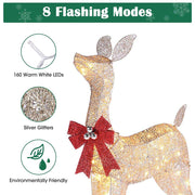 Outdoor Lighted Reindeer for Yard, 2-piece(Doe & Fawn)