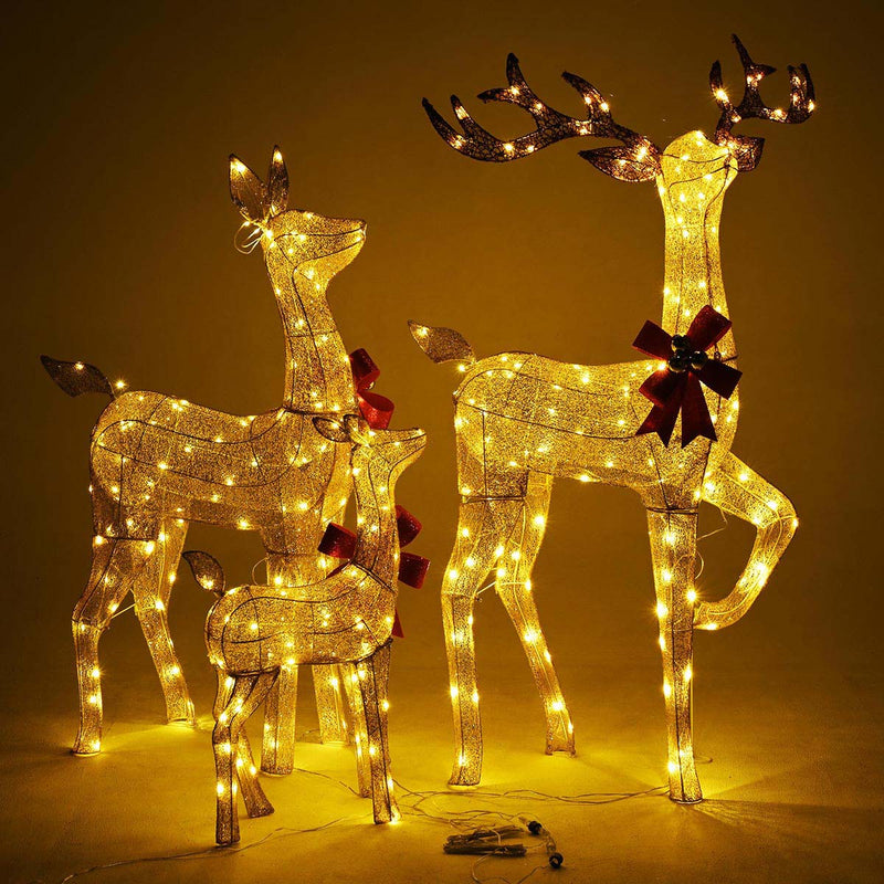 3pcs Lighted Deer Christmas Outdoor Decoration