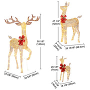 3pcs Lighted Deer Christmas Outdoor Decoration