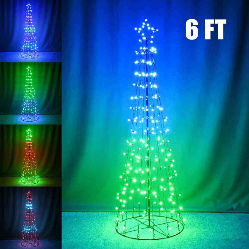 TheDisplayOutlet Multicolor Animated Light Show Christmas Tree APP Control, 6ft Image