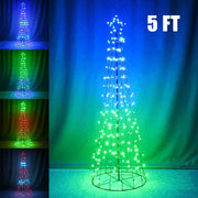 TheDisplayOutlet Multicolor Animated Light Show Christmas Tree APP Control, 5ft Image