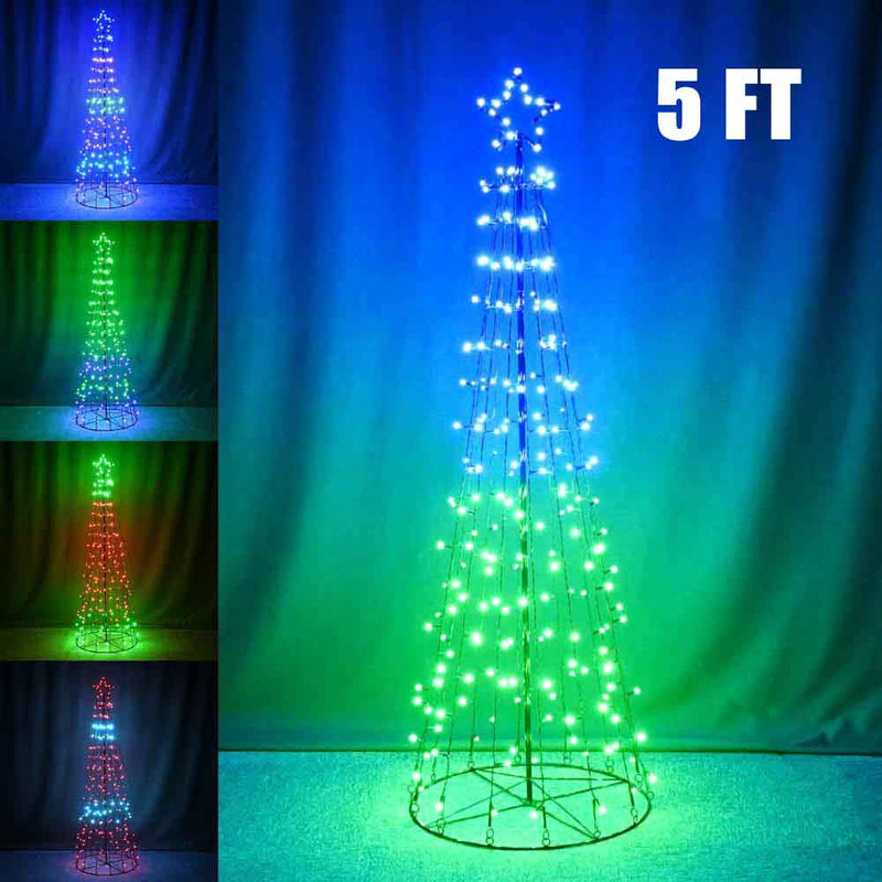 TheDisplayOutlet Multicolor Animated Light Show Christmas Tree APP Control, 5ft Image