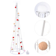 TheDisplayOutlet 3' LED Cone Christmas Tree with Cotton Balls Battery Operated Image