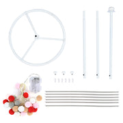 TheDisplayOutlet 3' LED Cone Christmas Tree with Cotton Balls Battery Operated Image