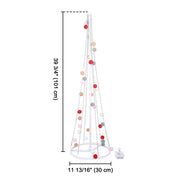 TheDisplayOutlet 3' LED Cone Christmas Tree with Cotton Balls Battery Operated Image