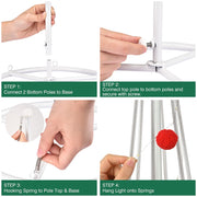 TheDisplayOutlet 3' LED Cone Christmas Tree with Cotton Balls Battery Operated Image