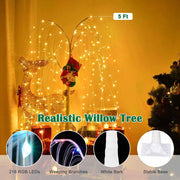 Lighted Willow Tree for Outdoor Christmas Twinkle Multicolor