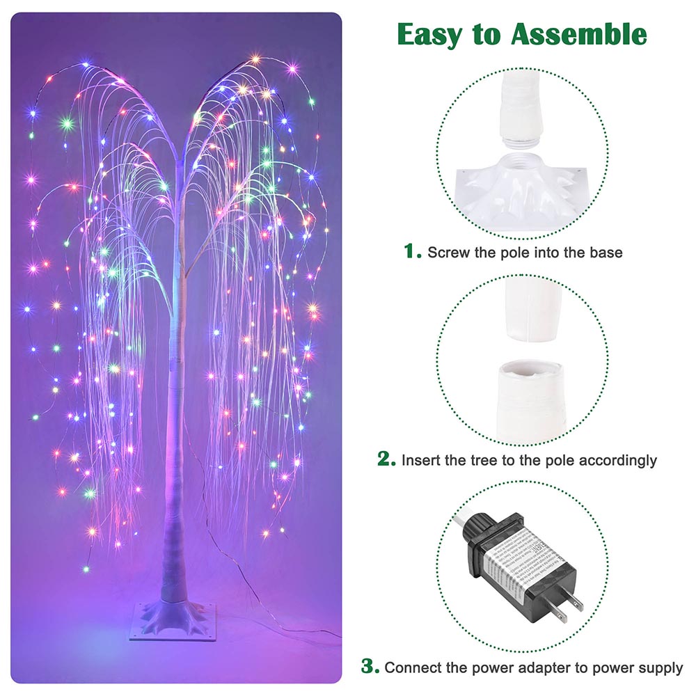 Lighted Willow Tree for Outdoor Christmas Twinkle Multicolor