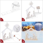 Large 4ft Twinkle Lighted Nativity Scene Set for Yard Christmas