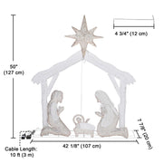 Large 4ft Twinkle Lighted Nativity Scene Set for Yard Christmas