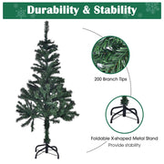 4 ft Xmas Tree with Ribbon & Foldable Metal Stand