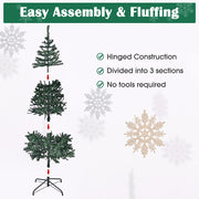 7.5 ft Xmas Tree with Ribbon & Foldable Metal Stand