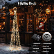 9' LED Christmas Tree Lights Solar Powered