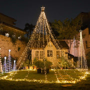 TheDisplayOutlet 28ft Christmas Tree Lights for Flag Pole 20'Hx26'D Warm White, 28ft Light Image