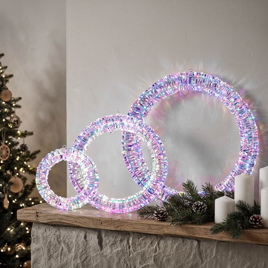 3pcs Light Up Wreath Outdoor for Door Windows