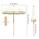 Patio Umbrella Tilt Wooden 6ft 8-Rib Beige Tassel