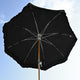 Patio Umbrella Tilt Wooden 6ft 8-Rib Black Sequin
