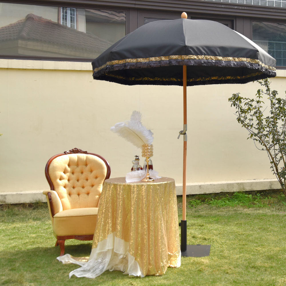 6ft patio umbrellas Patio Umbrella Tilt Wooden 6ft 8-Rib with Sequin Jazz