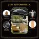 Patio Umbrella Tilt Wooden 6ft 8-Rib Black Sequin