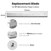TheDisplayOutlet Replacement Blade for Guillotine Paper Cutter Trimer A3/A4 Size Image