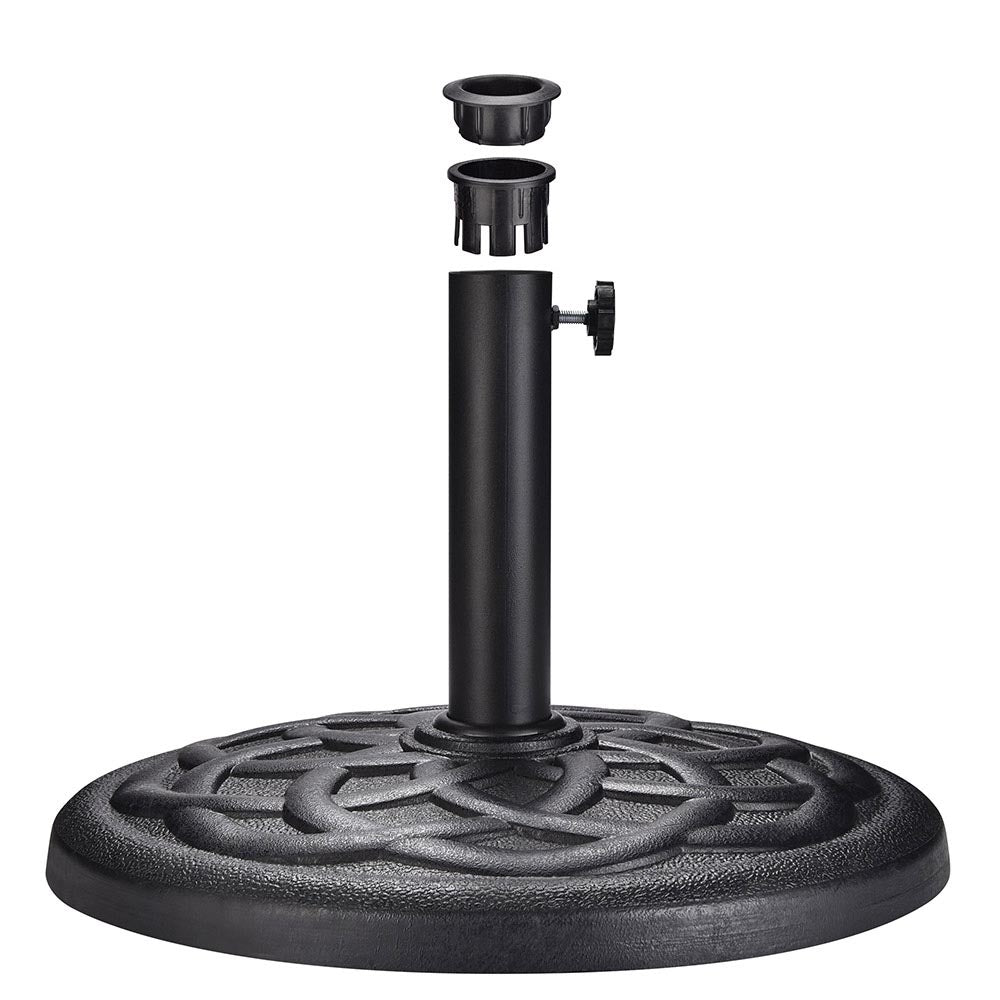 curved patio umbrella stand 20 lb Round Patio Umbrella Stand Resin Concrete Base D2 3/16"