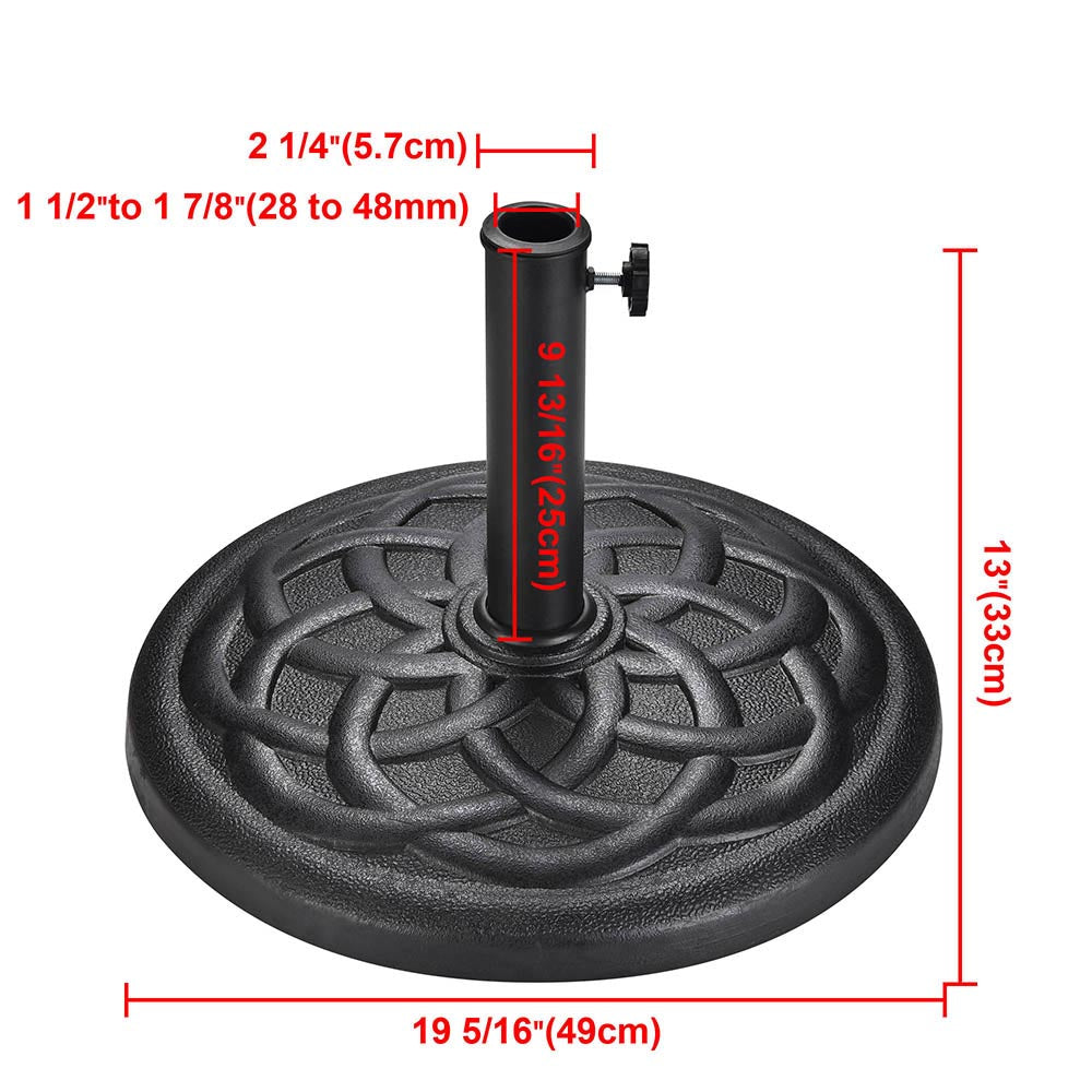 20 lb Round Patio Umbrella Stand Resin Concrete Base D2 3/16 20 lb Round Patio Umbrella Stand Resin Concrete Base D2 3/16