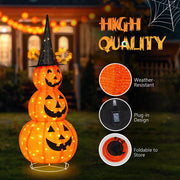 5ft Lighted Jack-o-lantern in Witch Hat Halloween Decor