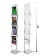 TheDisplayOutlet Foldable Literature Stand Magazine Rack 4 Pockets Image