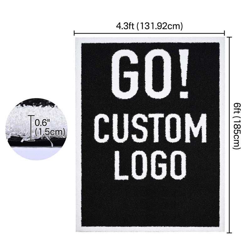 TheDisplayOutlet Custom Tufted-in Logo Artificial Turf: Custom Sized, 9 Colors 60oz, 6x4.3ft Image