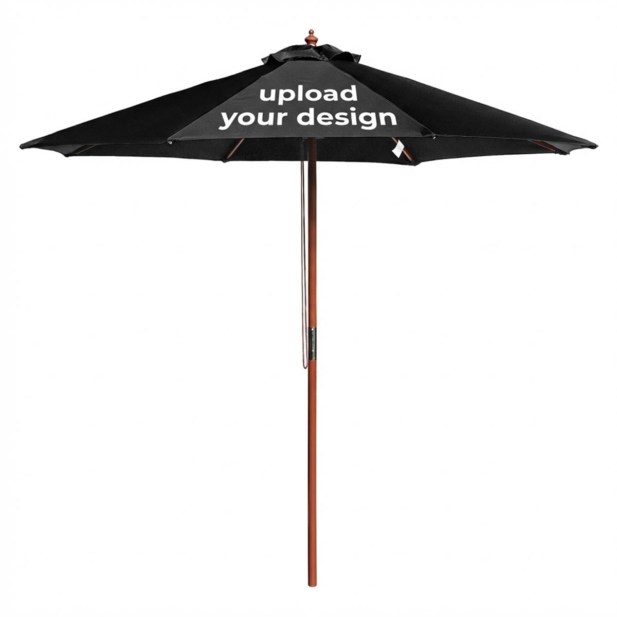 custom design patio umbrella Custom Printed Outdoor Market Umbrella Wooden 9ft 8-Rib